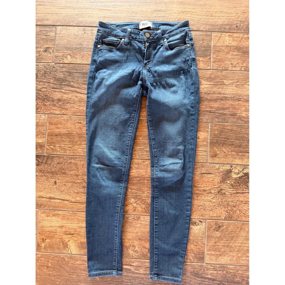 Paige Verdugo Ankle Skinny Jeans Dark Blue Indigo Stretch Size 27